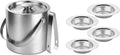 Chefbee 3L Double-Wall Stainless Steel Ice Bucket and 4 Pack Kitchen Sink Drain Strainer