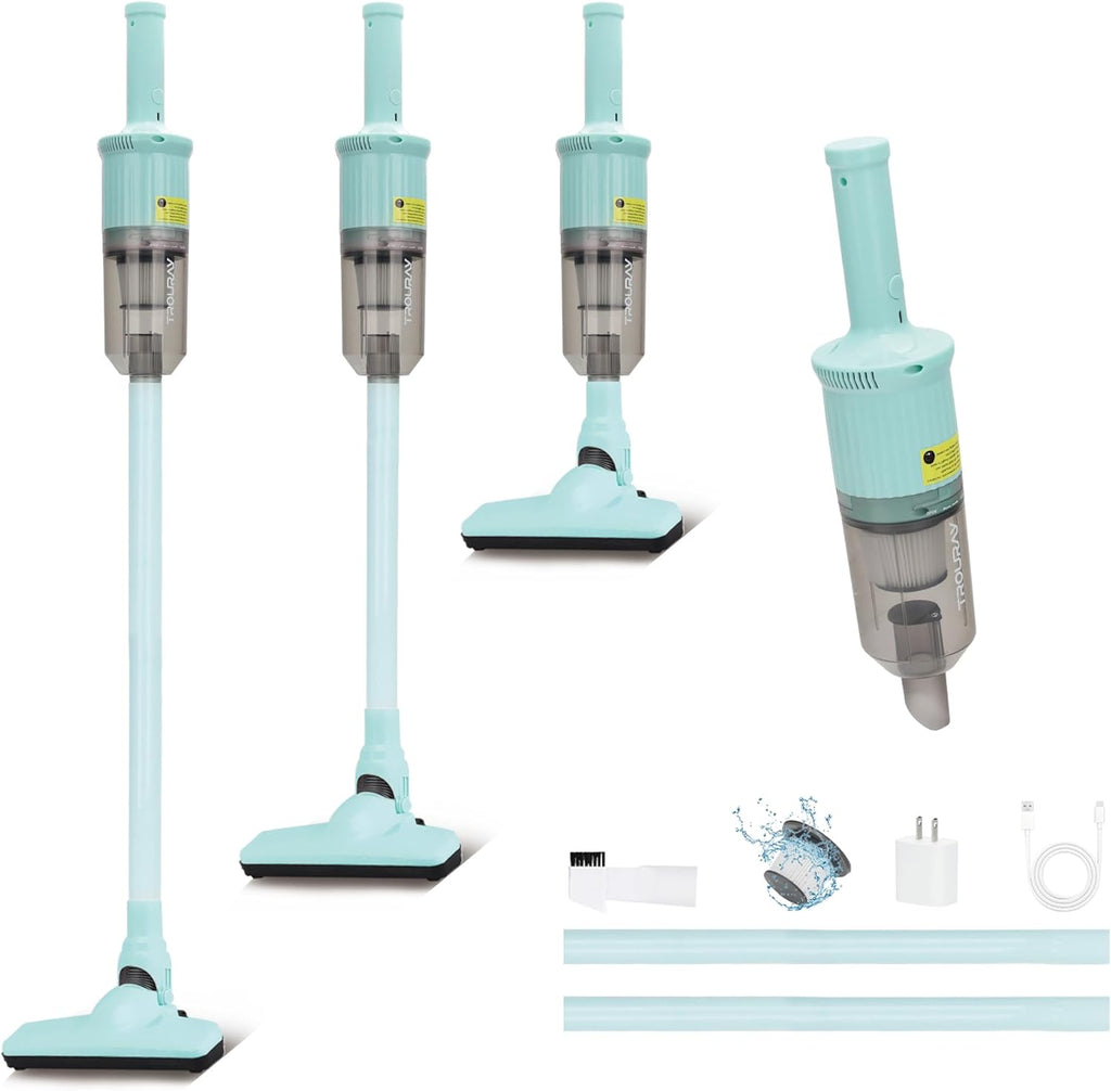 Skiennix 6-in-1 Rechargeable Stick Vacuum Cleaner - Handheld Versatility for All Surfaces | Green