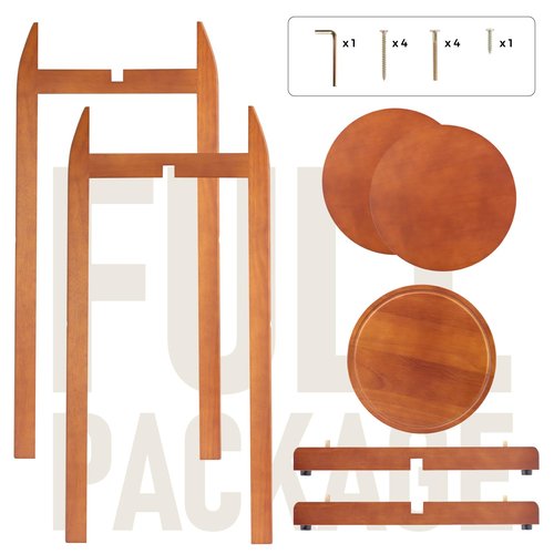 Natural Solid Wood Water Dispenser Stand (32.8"Hight-11.2"Wide) Ceramic Water Dispenser Floor Stand, 5 Gallon Water Jug Stand with 3 Round Shelfs Included for 1-5 Gallon Water Bottles/Crocks/Water Jug