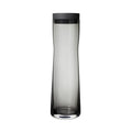 blomus -SPLASH- Smoked glass water carafe, smoke/dark gray, 1 liter capacity, silicone/stainless steel lid, easy to use (H/W/D 29.5 x 9 x 9 cm, 63807)