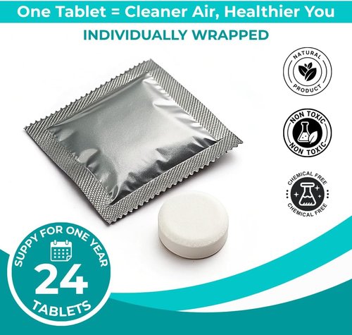 24 pack Humidifier Cleaning Tablets Diffuser Cleaner for Stains Residue & Mineral Deposits Improves Mist Flow & Device Care Simple Drop In Formula