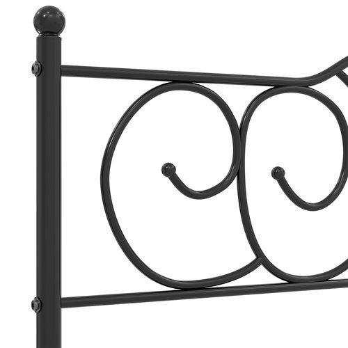 VECELO Metal Queen Size Headboard, Heavy Duty Curved Headboard Only Height Adjustable, Easy to Assembly, Farmhouse Victorian Style for Bedroom - Black, Queen