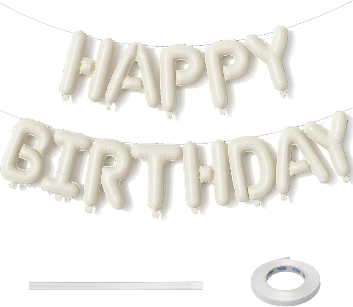 Beige Number 1 Balloon - Happy Birthday Balloon Banner for 1st Birthday Party Decoration