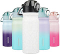 BJPKPK Insulated Water Bottle - 18oz Stainless Steel Flask with Straw, Leak-Proof Lid & Carry Handle | Cream Leopard