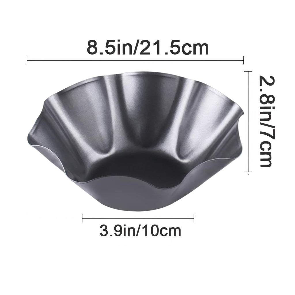Cielasis 6 Pack 8.5" Nonstick Large Taco Shell Bowl – Carbon Steel Tortilla Maker Shell Pans Baking Molds Tostada for Frying Salad Bowls