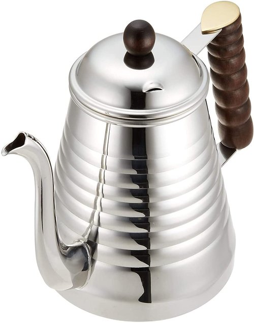 Carita Kalita Coffee Pot, 33.8 fl oz (1,000 ml), IH Compatible, Stainless Steel, Made in Japan, SSW Kettle 1000#52274 Drip Pot, Kettle, Coffee Maker, Yakan, Server, Barley Tea, White Water, Retro,