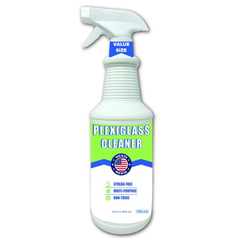 Tillbrook Plexiglass Cleaner - 32 oz Acrylic Cleaner for Plexi glass, Plastic, Vinyl, Fiberglass, and More - Universal, Streak-free, Non-Toxic, Spray and Wipe Cleaner for All Non-Porous Surfaces