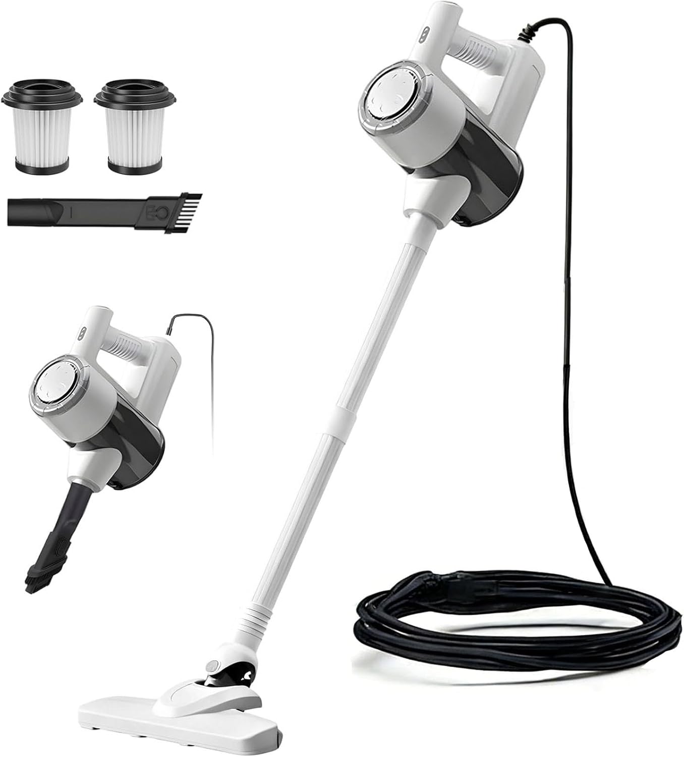 Skiennix 33FT Power Cable Corded Stick Vacuum Cleaner - 600W Suction, 2-in-1 Handheld, HEPA Filter, 1.5L Dust Cup