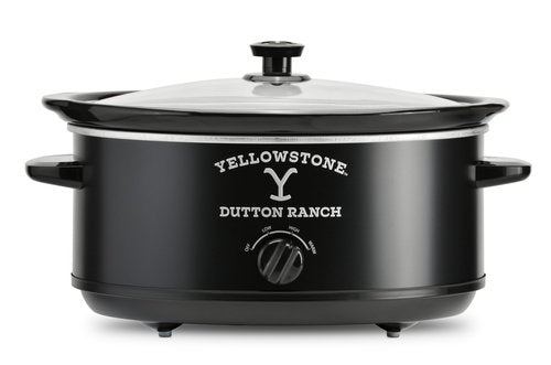 Yellowstone 7-Quart Slow Cooker by Select Brands - Food Warmer with Manual Heat Control & Removable Stoneware - Slow Cooker for Rice, Dips, Parties & More
