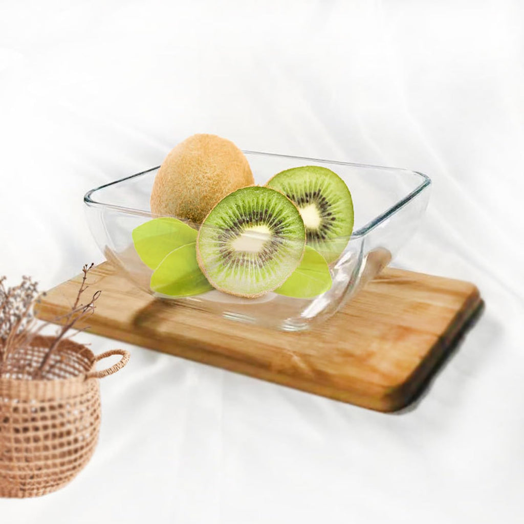 Regine Switzerland 2-Quart Glass Mixing Bowls Set - Durable Tempered Glass | 8-Inch Square Design