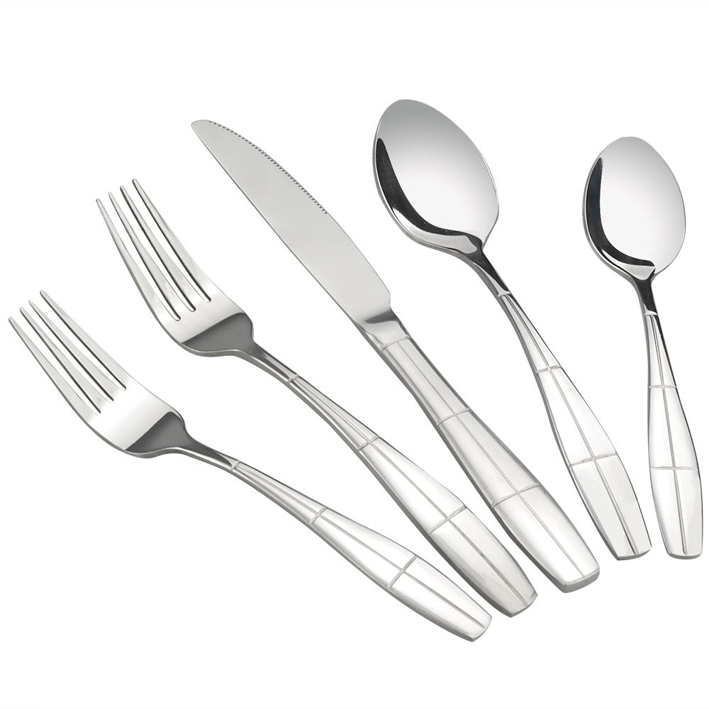 Eagrye 80 Pieces Stainless Steel Flatware set, Knives Forks Spoons