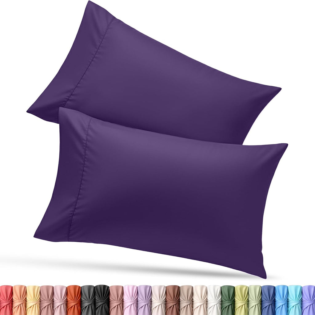 Utopia Bedding Queen Pillow Cases - Soft Brushed Microfiber - Fade Resistant | 20 x 30 Inches, Eggplant - 2 Pack