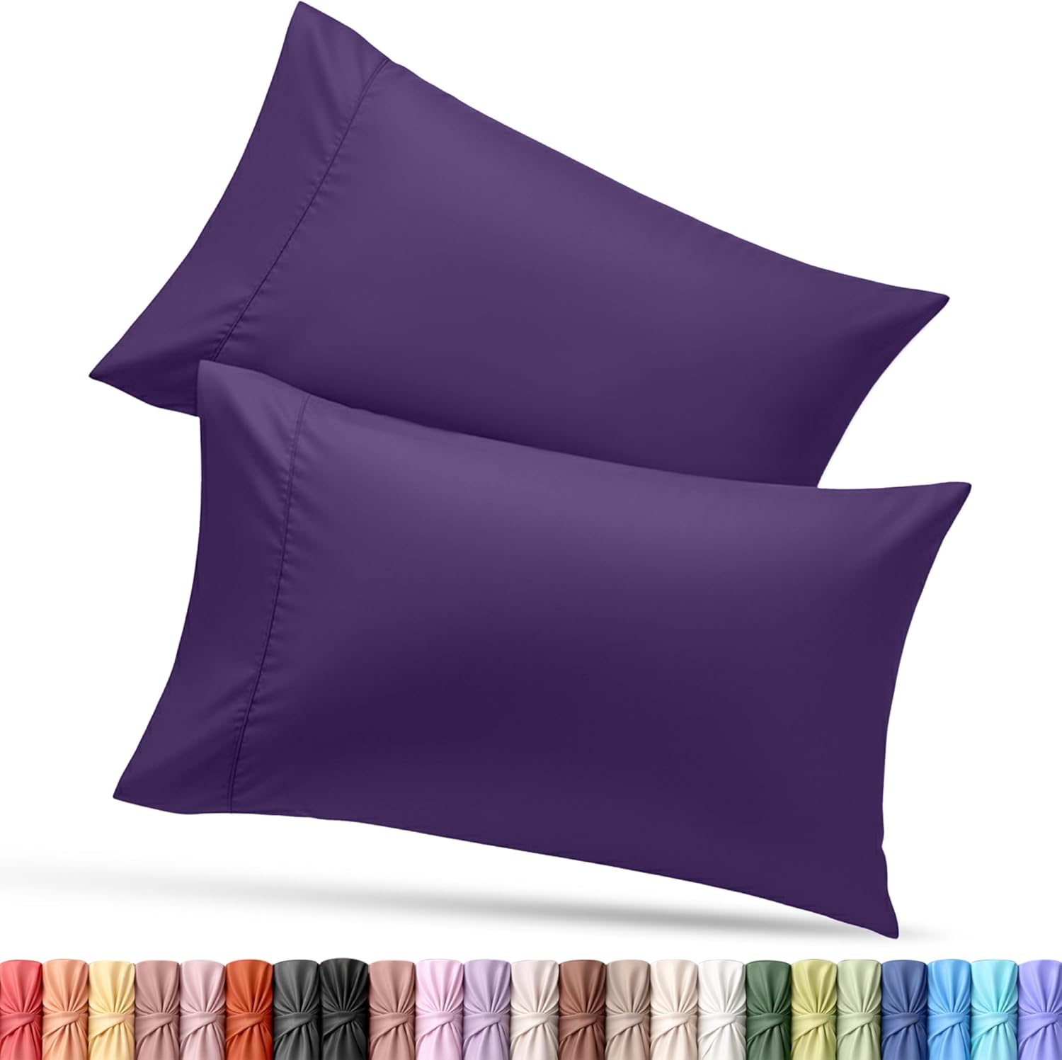 Utopia Bedding Queen Pillow Cases - Soft Brushed Microfiber - Fade Resistant | 20 x 30 Inches, Eggplant - 2 Pack