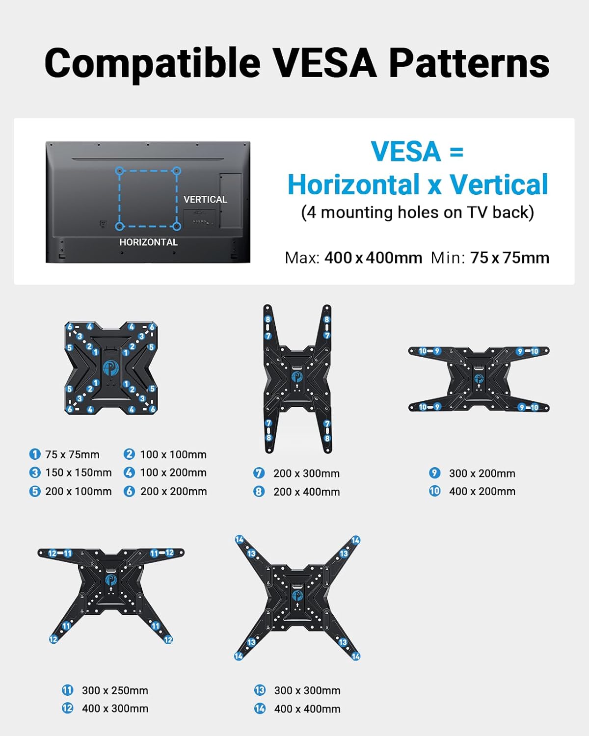 Pipishell Full Motion TV Wall Mount - Swivel, Tilt & Extension for 26-60 Inch TVs | Holds Up to 77 lbs