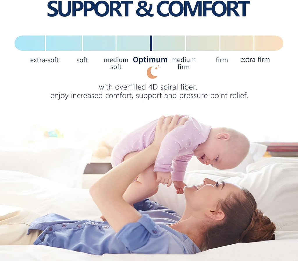 Regine Switzerland Queen Mattress Topper - Extra Thick Plush Pillow Top for Back Pain Relief