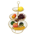 3-Tier Countertop Fruit Basket Bowl Storage Decorative Tabletop Bowl Stand Rust Proof Iron Fruit Basket Stand(2 #)