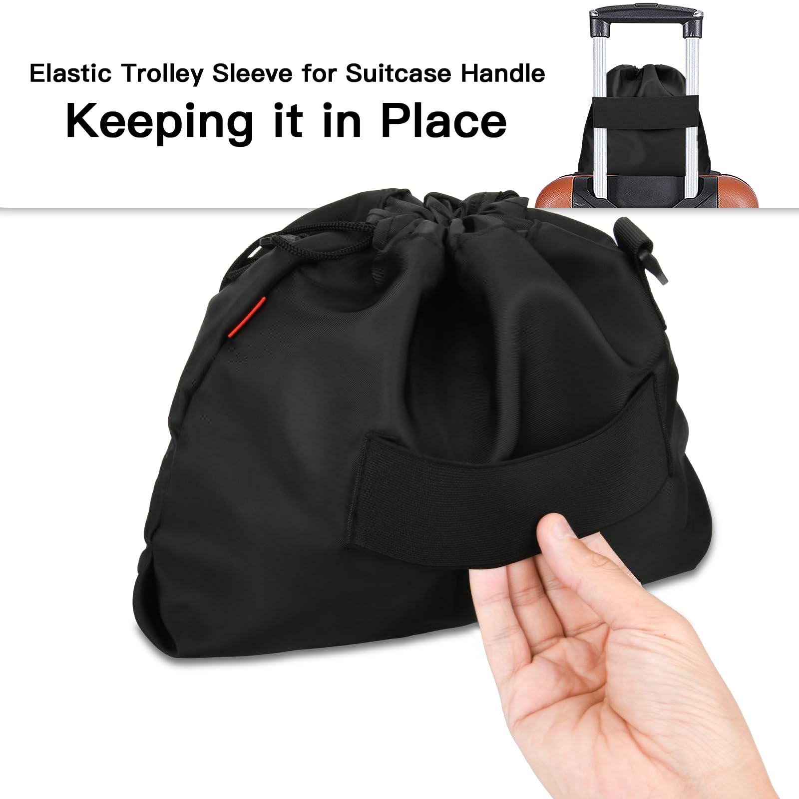 Homakover Travel Neck Pillow Bag for Memory Foam Travel Pillow,Luggage Travel Pillow Drawstring Bag Carrying Case with Trolley Sleeve&Adjustable Strap,Easily Attaches to Luggage,Backpacks