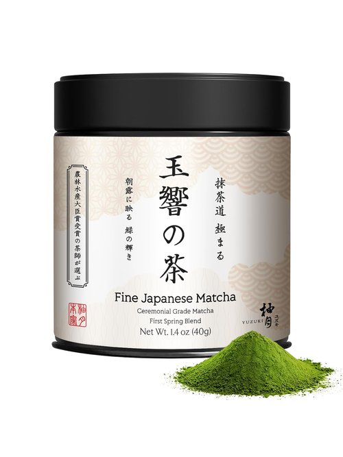 YUZUKI Authentic Japanese Matcha, First-Harvest Ceremonial Grade Matcha Green Tea Powder - Product of Japan, Traditionally Stone-Milled, from Uji, Kyoto (40g / 1.4oz)