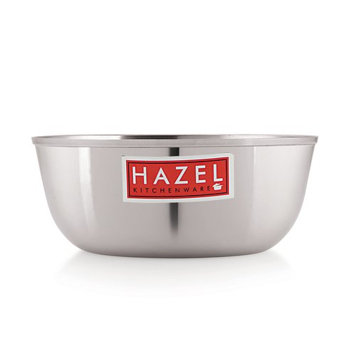HAZEL Stainless Steel Serving Bowl Set of 6 | 600ml Each | 15cm Diameter Lunch Vati | Durable, Rust Resistant, Ideal for Daily Meals & Kitchen Use