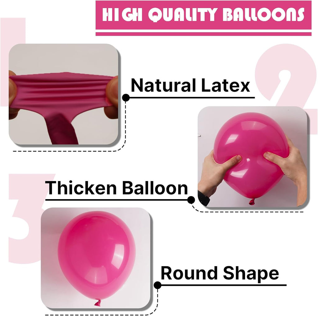 PartyWoo Hot Pink Balloons - 100pcs 12 Inch Magenta Fuchsia Balloons for Celebrations & Events