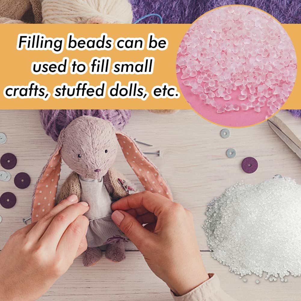 Stuffing Beads - 3.5oz Weighted Pellets for Stuffed Animals & Crafts | Heavy Rubber Filler - 100g