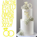 Wedding Cake Topper Diamond Ring Cake Topper with 26 Letter Personalize Bride and Groom Initial Sign