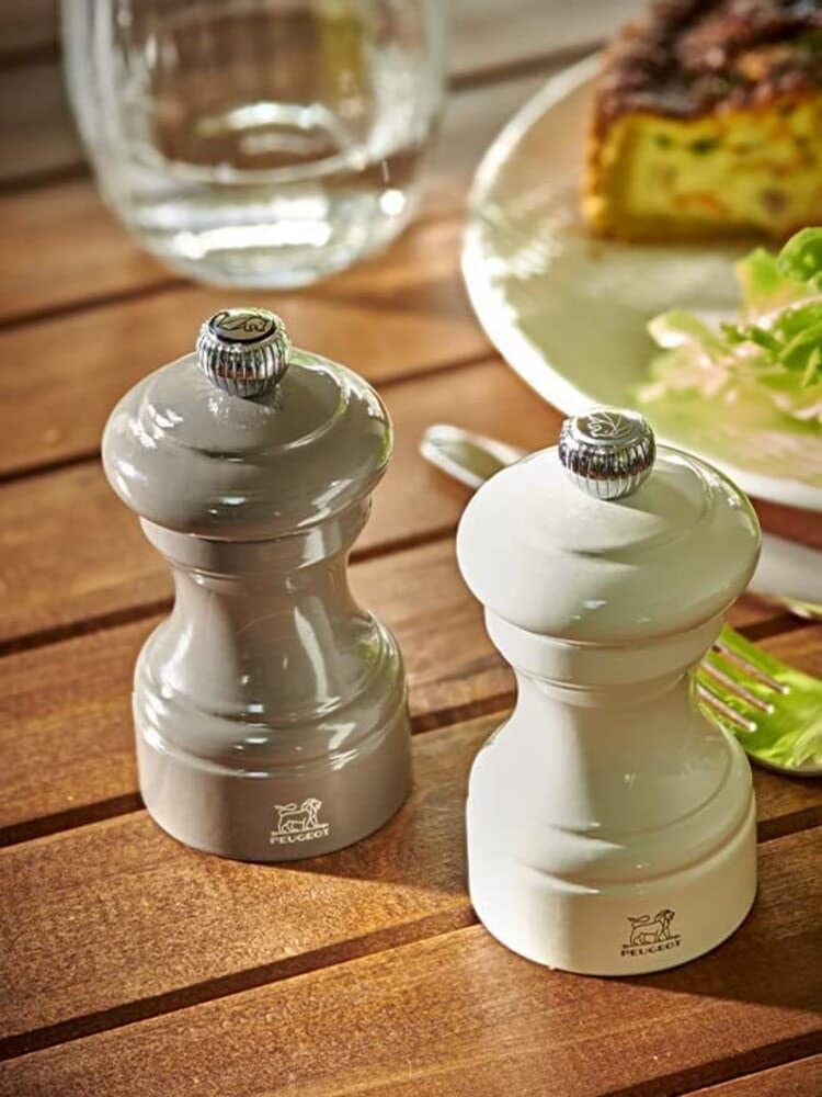 Peugeot Bistro 4-inch Manual Pepper Mill, Adjustable Coarseness, Stainless Steel Grinding, Pre-Filled with Black Peppercorns - Enhanced Flavors & Aromas (Slate)