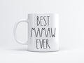 FundingCharlee Best Mamaw Ever Coffee Mug - Font Rae Dunn Inspired Style Fathers Day/Mothers Day Family For Birthday Present The 11oz White EHA37YBIPH-11oz