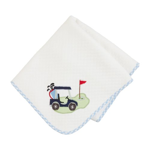 Mud Pie Kids Golf Quilted Blanket; 34" x 28"