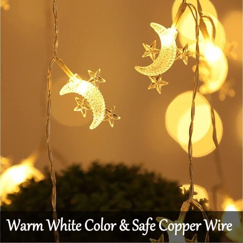 Fielegen 40 LED Moon String Lights - Battery Operated 20ft Fairy Lights for Patio & Garden Decor