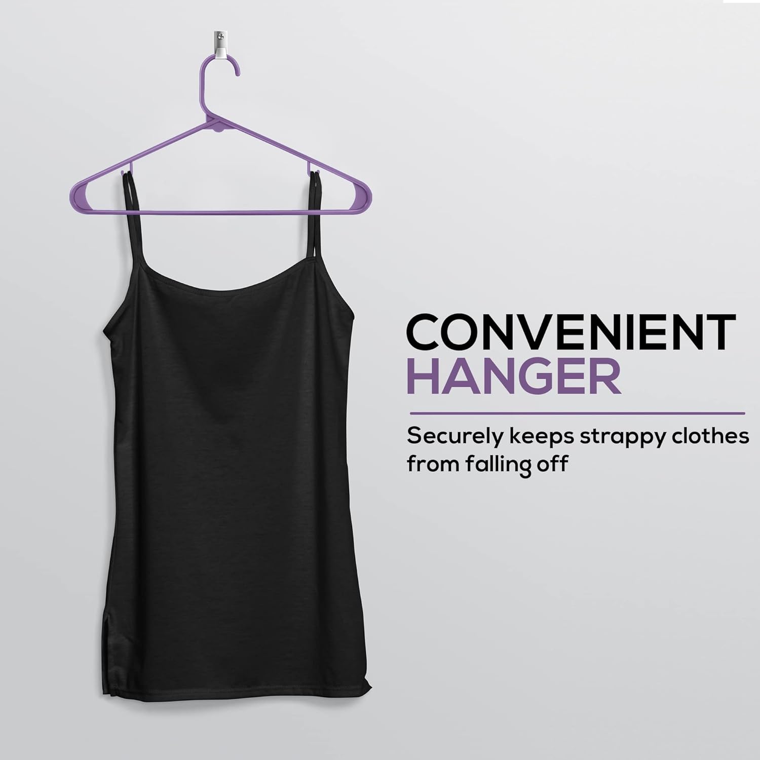 Utopia Home Plastic Hangers 200 Pack - Durable Space-Saving Clothes Hangers - Heavy-Duty Purple Design