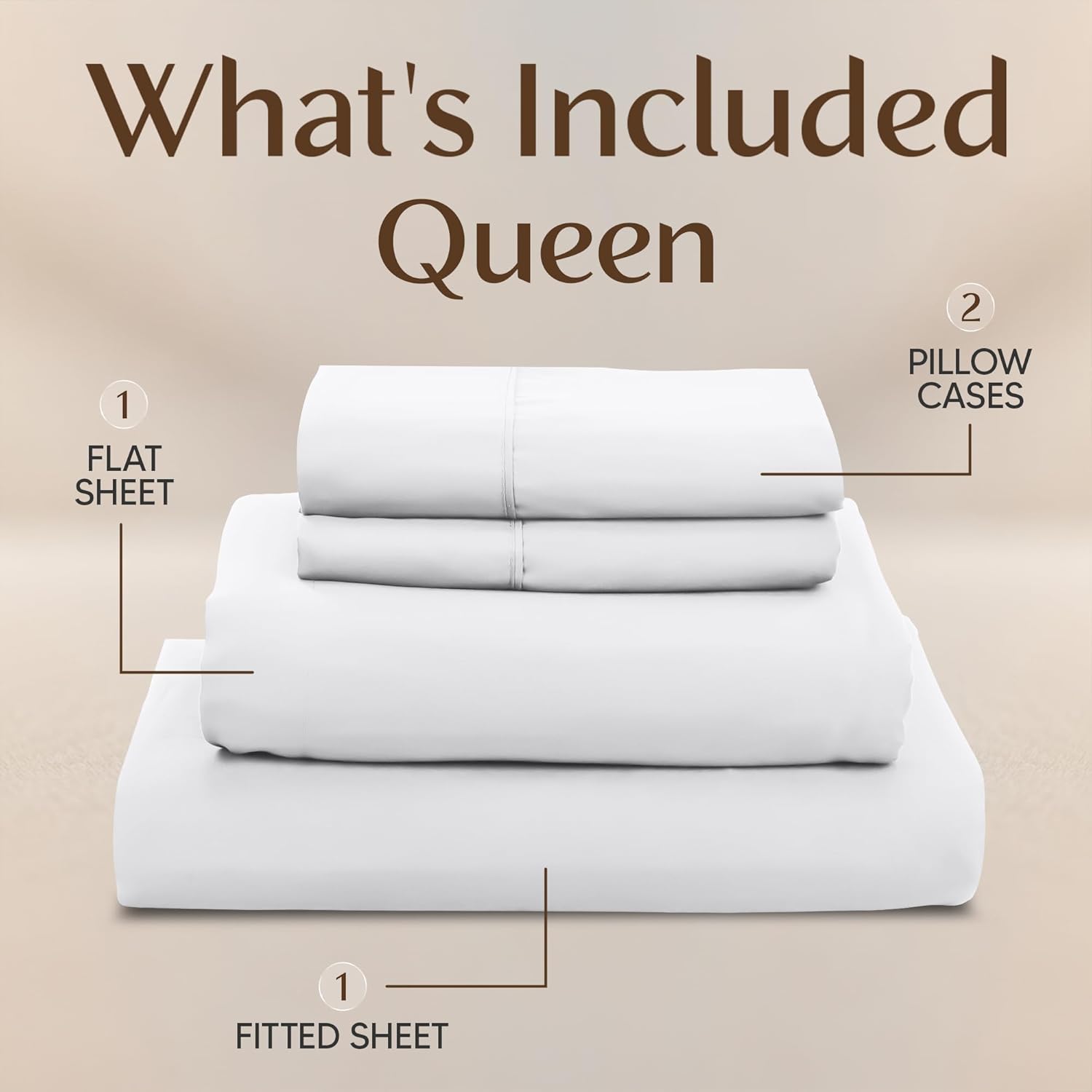 Utopia Bedding Queen Size Sheet Set - Soft, Breathable Microfiber | 4-Piece in White, Oeko-Tex Certified