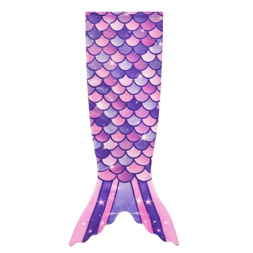 WERNNSAI Mermaid Tail Blanket - Plush Mermaid Wearable Blanket for Girls Teens All Seasons Soft Flannel Snuggle Blanket Scale Sleeping Bag Kids 55" x 24" (Purple)