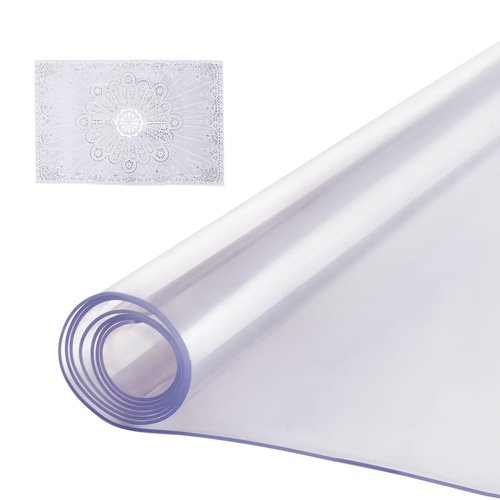 VEVOR Plastic Table Cover, 42 x 60 Inch 2.0 mm Thick Clear PVC Desk Mat Protector, Waterproof & Easy Cleaning Desk Pad Tablecloth, for Office, Dresser, Dining Room, Night Stand