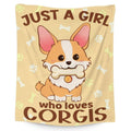 Corgi Blanket Gifts - 60x50 Inches Cute Throw Blanket for Kids, Girls - Yellow Soft Fuzzy Blankets for Bed, Couch & Travel