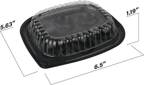 MT Products Clear Deviled Egg Containers - Durable Egg Platter Tray for 6 Eggs | Pack of 12 - Made in the USA
