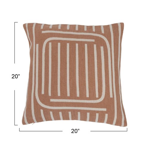 Woven Cotton Reversible Pillow with Lines