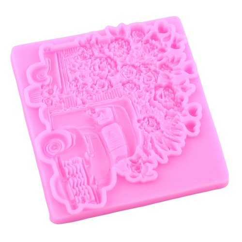 Mujiang Valentine's Day Fondant Molds Heart Rose Truck Silicone Mold Love XOXO Chocolate Candy Molds For Cake Decorating Cupcake Topper Polymer Clay Gum Paste Set Of 6