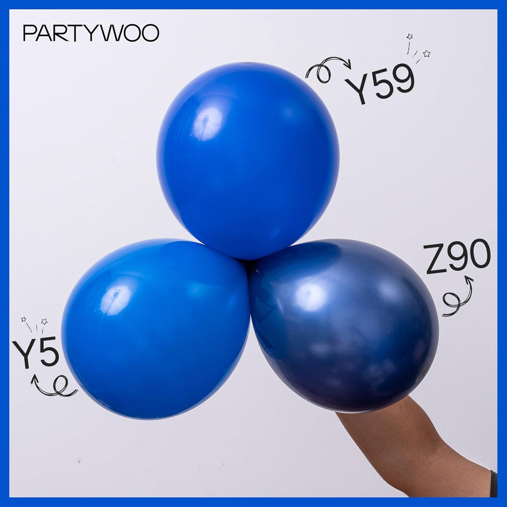 PartyWoo Royal Blue Balloons - 140-Piece Arch Kit for Baby Shower & Graduation | 5-12 Inch Sizes