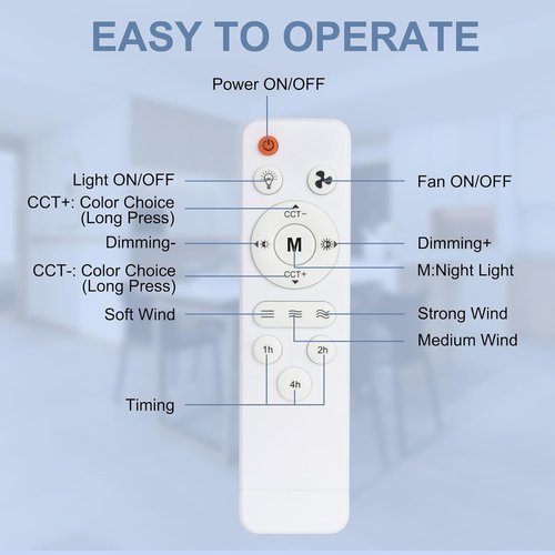 [YoYuZJ Lighting] Ceiling Fan with Light, Plug in Socket Fan Light E26/E27, Small Quiet Fan for Bedroom & Living Room, Ventilador de Techo con Luz, Ceiling Fan Lights Fixtures