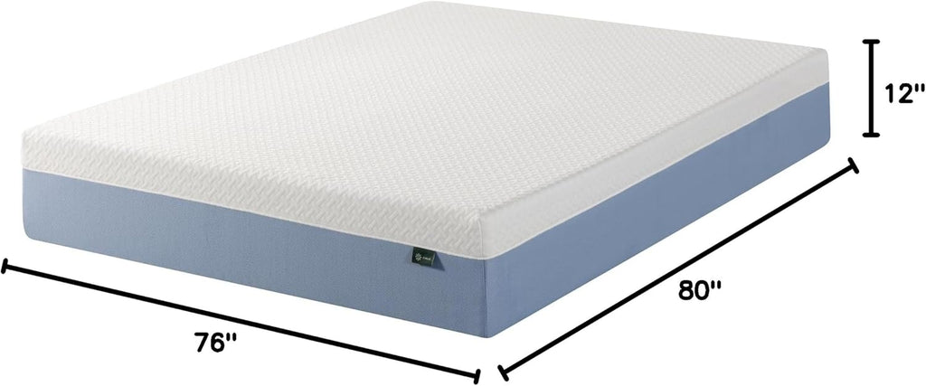 Zinus 12 Inch King Memory Foam Mattress - Cooling, Medium Feel, Breathable & Fiberglass Free