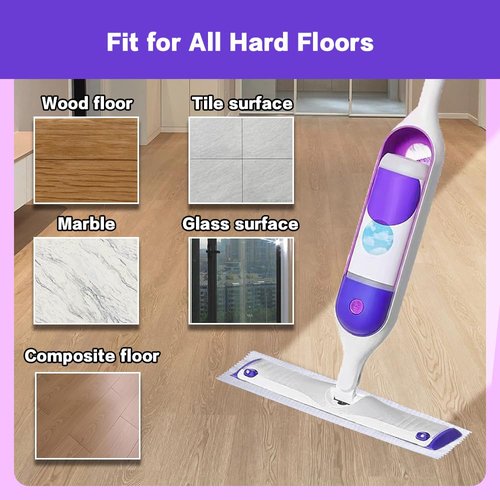 Disposable Mopping Pad Refills for Swiffer PowerMop Multi-Surface Mop and S.wiffer PowerMop Wood Mop, Spray Clean Pads Replacement (Purple -10)