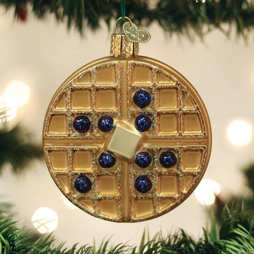 Old World Christmas Waffle Blown Glass 2020 Unique Christmas Ornaments for Christmas Tree Decorations