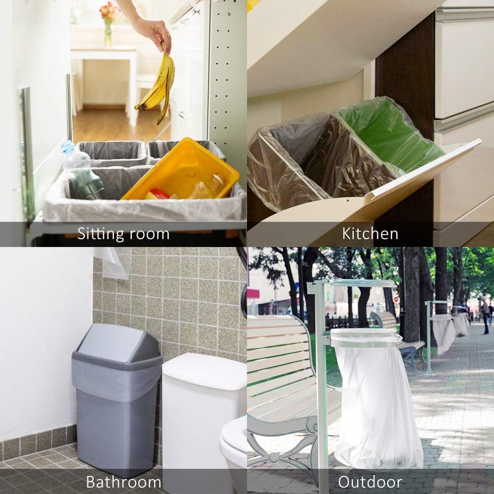 Teivio 13 Gallon Tall Kitchen Trash Bags - 60 Count Clear Garbage Bags for Home & Office