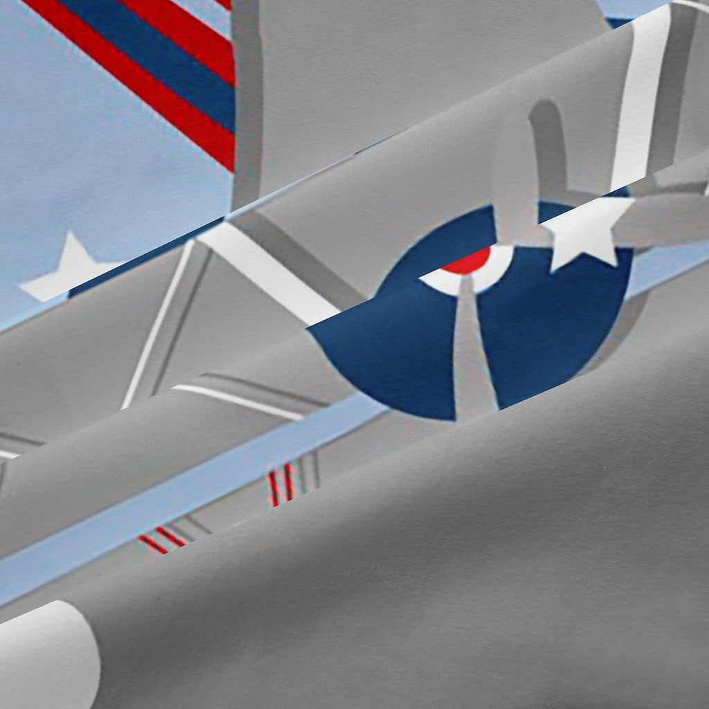 Kids Cartoon Airplane Window Curtain Navy Stripes Hot Air Balloon Aircraft Curtains Boys Teens Room Decor Cloud Starry Moon Blackout Window Treatment Chic Grey Window Drapes,Top 2 Panel,42Wx84L