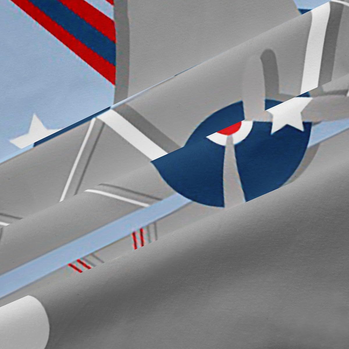 Kids Cartoon Airplane Window Curtain Navy Stripes Hot Air Balloon Aircraft Curtains Boys Teens Room Decor Cloud Starry Moon Blackout Window Treatment Chic Grey Window Drapes,Top 2 Panel,42Wx84L