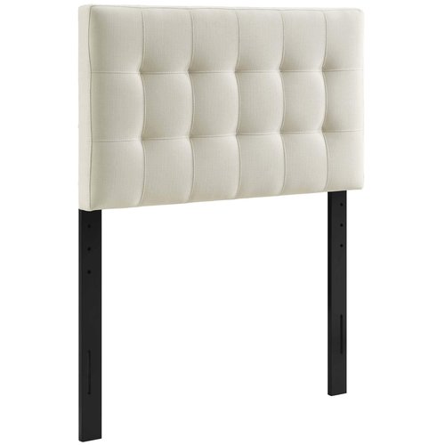 Modway Lily Tufted Linen Fabric Upholstered Twin Headboard in Ivory