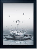 Skiennix Bathroom Wall Art - Modern Heart Water Drop Canvas Print | Black Framed Decor