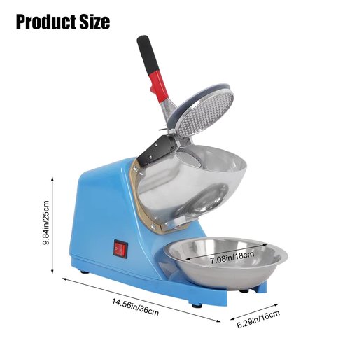 Carivia 110V Electric Ice Shaver Crusher,Portable Stainless Steel 4 Blades Ice Shaved Machine,300W 2200RPM Snow Cone Maker Shaved Ice Maker with Ice Plate,220lbs/hr for Home and Commercial Use