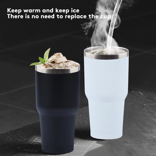 GCVV 16 Pack 30oz Insulated Tumbler with Lids and Straw, Stainless Steel Travel Coffee Tumbler,Powder Coated Travel Mug (Mixed color)